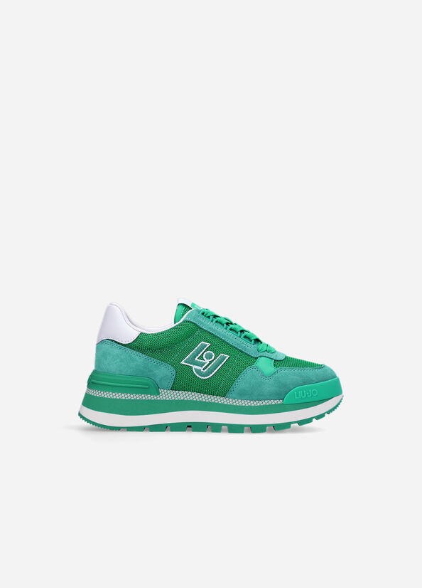 Baskets Liu Jo Brighty Mesh Femme Vert | HER-679435