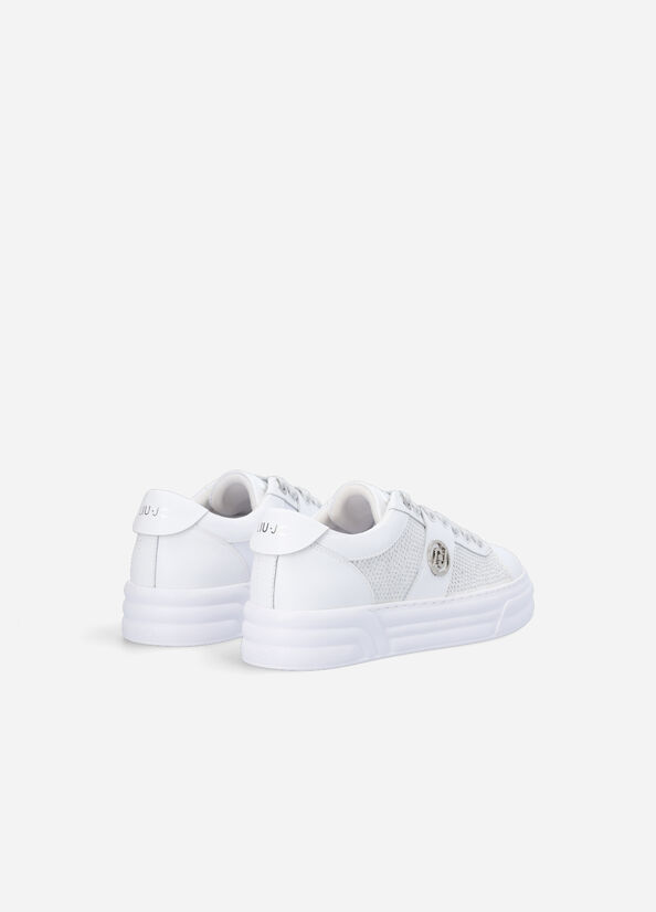 Baskets Liu Jo Plateforme With Studs Femme Blanche | WIZ-905632