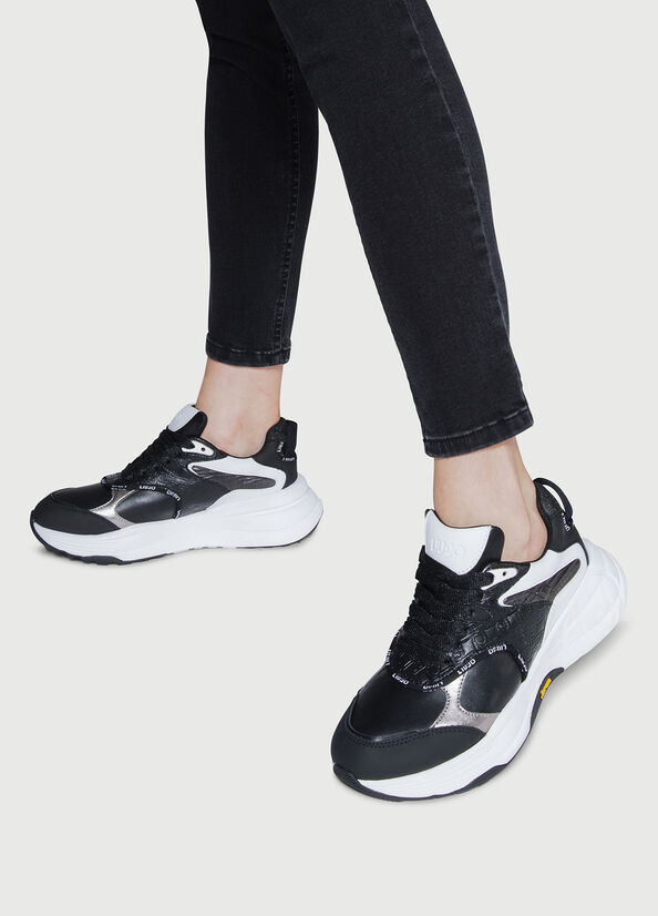 Baskets Liu Jo Powered By Vibram Femme Noir | FKN-598462