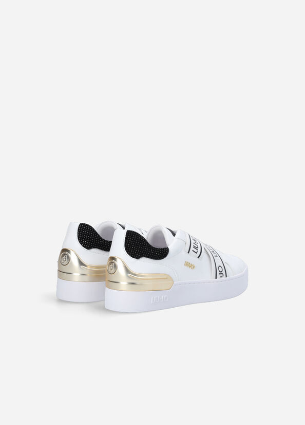 Baskets Liu Jo Slip Ons With Logo Femme Blanche | XGU-286475