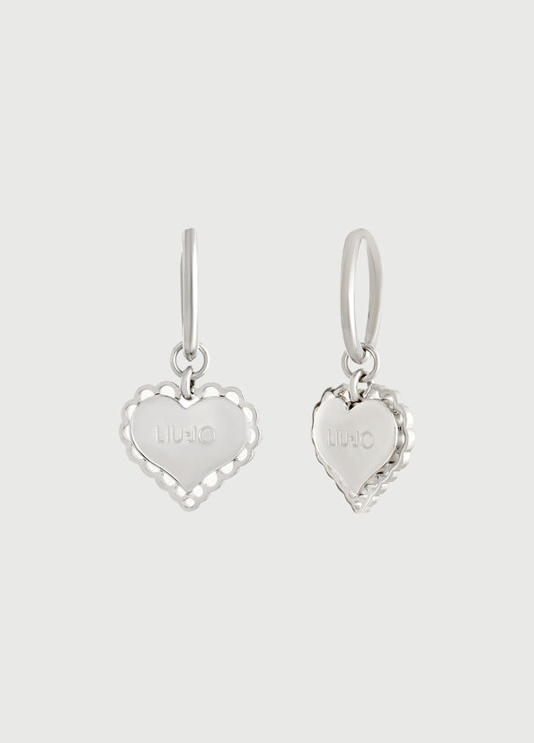 Bijoux Liu Jo Earrings With Hearts Femme Grise | OBK-897056