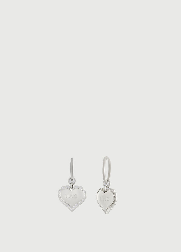 Bijoux Liu Jo Earrings With Hearts Femme Grise | OBK-897056