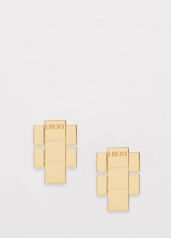 Bijoux Liu Jo Earrings With Logo Femme Doré | MYI-965873