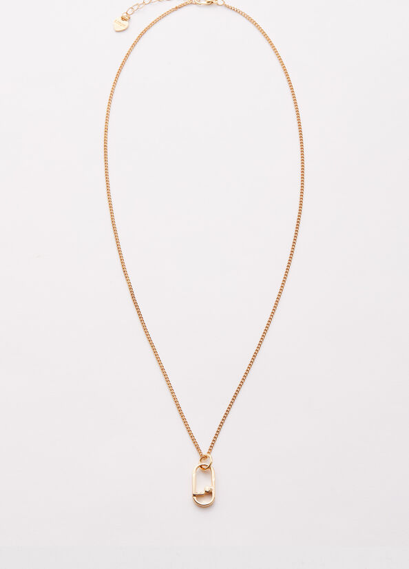 Bijoux Liu Jo Monogram Charm Necklace Femme Doré | WVR-946023