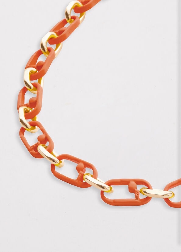 Bijoux Liu Jo Monogram Necklace Femme Orange | DOT-897354