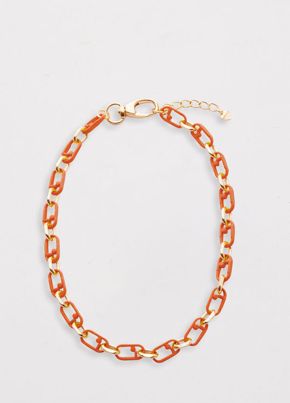 Bijoux Liu Jo Monogram Necklace Femme Orange | DOT-897354