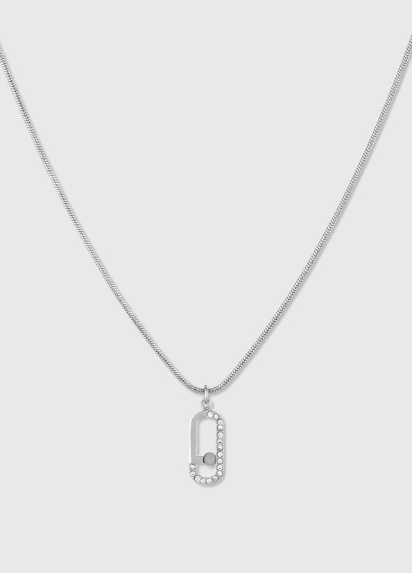 Bijoux Liu Jo Necklace With Logo Charm Femme Argent | JDT-821756