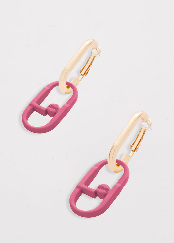 Bijoux Liu Jo Pendant Earrings With Monogram Femme Rose | LGK-350487