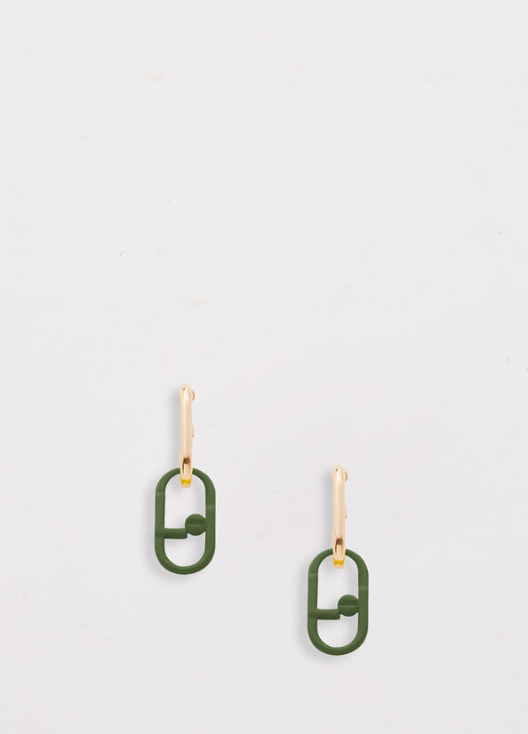 Bijoux Liu Jo Pendant Earrings With Monogram Femme Vert | YCN-518694