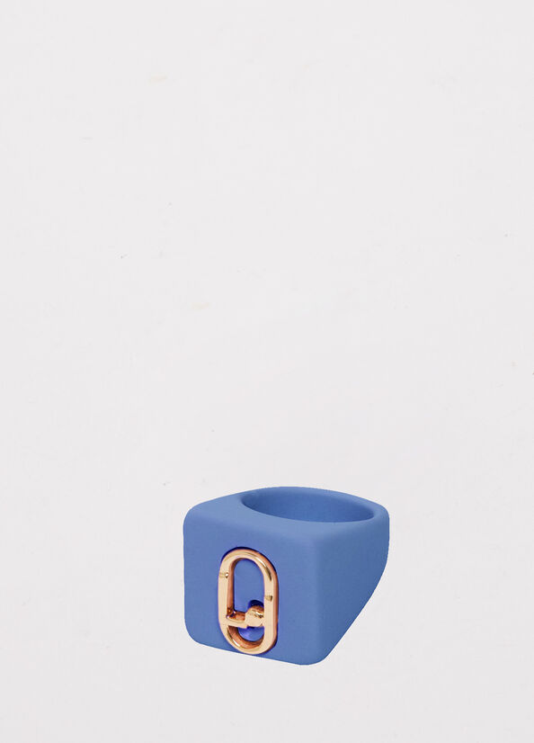 Bijoux Liu Jo Ring With Monogram Logo Femme Bleu | LSI-149865