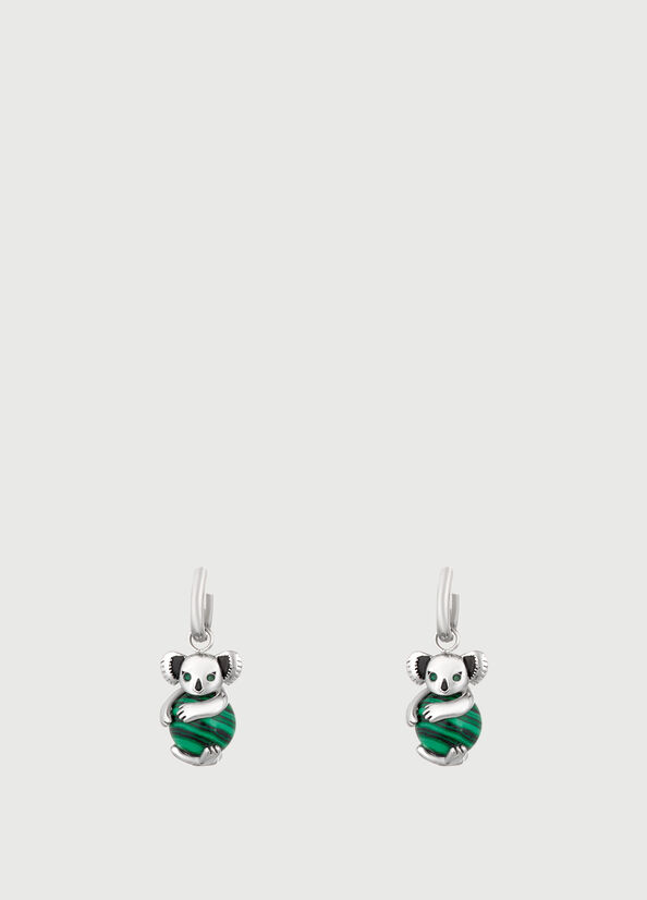 Bijoux Liu Jo Single Koala Earring Femme Argent Vert | ITX-710546