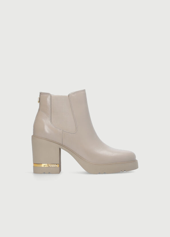 Bottines Liu Jo Cuir With Comfortable Heel Femme Grise | ZOY-871936