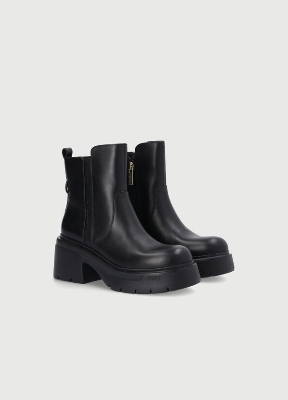 Bottines Liu Jo Genuine Cuir Femme Noir | LJY-301297