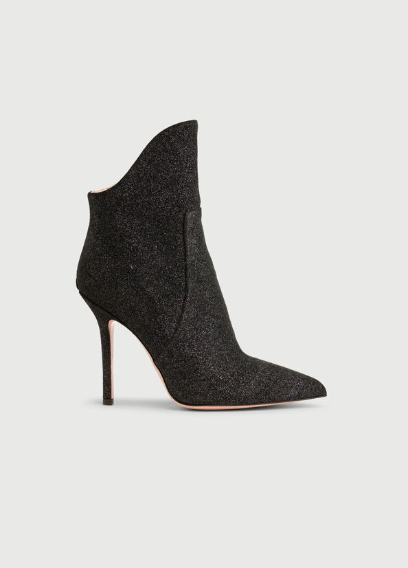 Bottines Liu Jo Glitter With Stiletto Heel Femme Noir | ZVG-837529