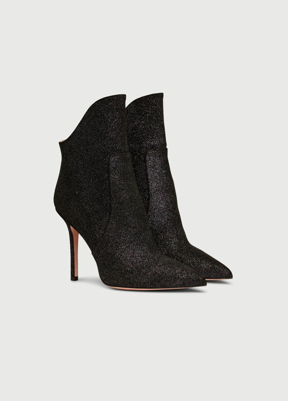 Bottines Liu Jo Glitter With Stiletto Heel Femme Noir | ZVG-837529