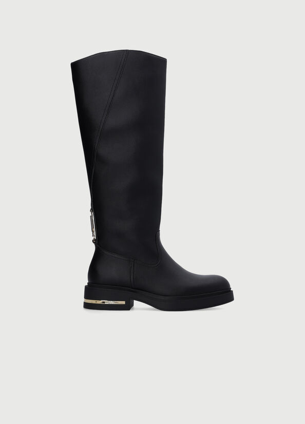 Bottines Liu Jo High With Logo Femme Noir | KRY-930612