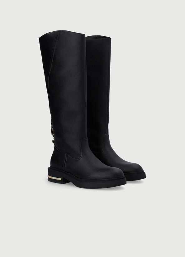 Bottines Liu Jo High With Logo Femme Noir | KRY-930612