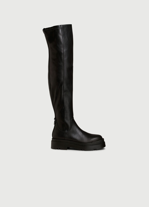 Bottines Liu Jo Over-Knee Plateforme Femme Noir | UOI-523917