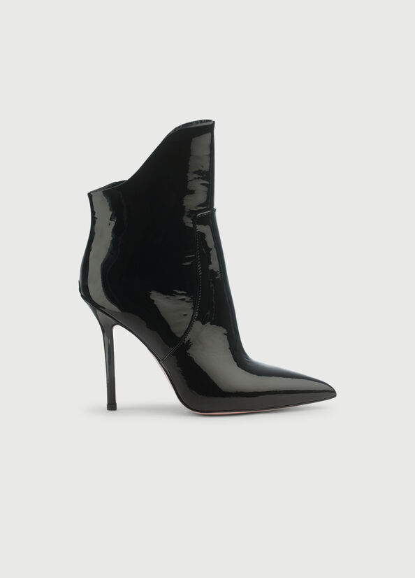 Bottines Liu Jo Vernis Cuir With Stiletto Heel Femme Noir | QCD-192560