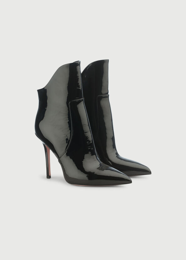 Bottines Liu Jo Vernis Cuir With Stiletto Heel Femme Noir | QCD-192560