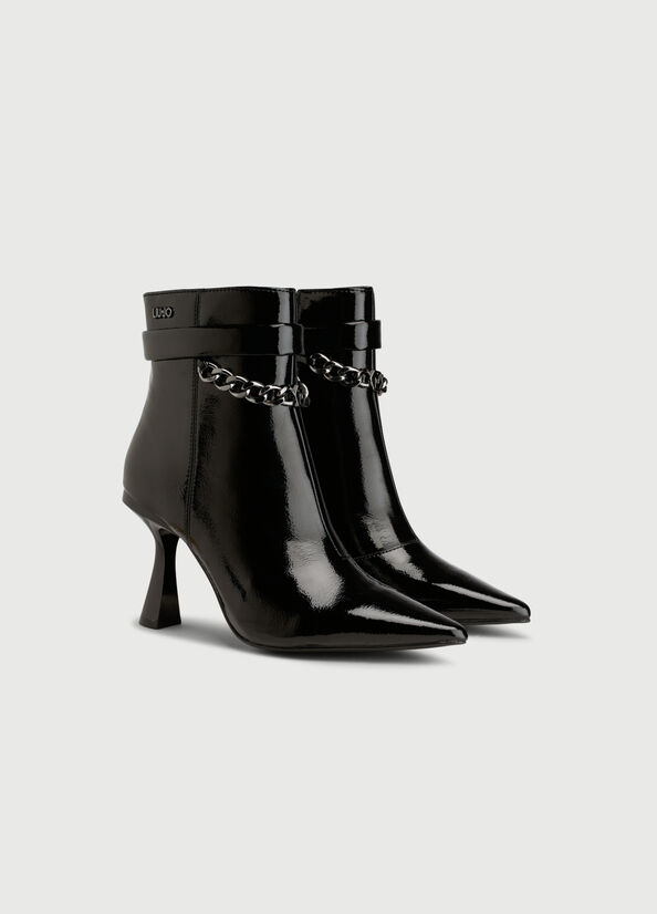 Bottines Liu Jo Vernis With Chain Femme Noir | YVD-275691