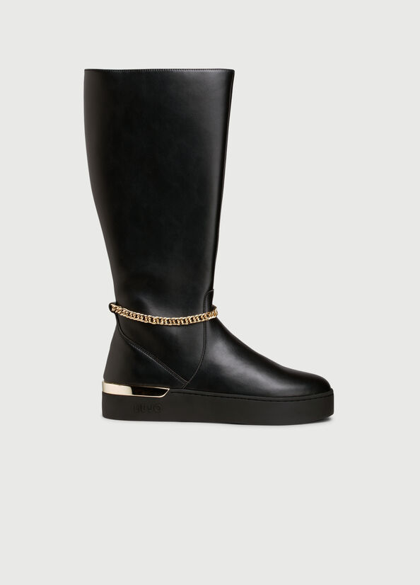 Bottines Liu Jo With Jewel Chain Femme Noir | NWQ-175620