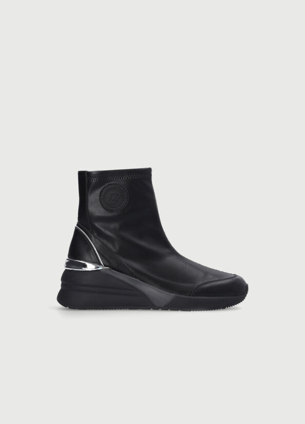 Bottines Liu Jo With Logo Femme Noir | GZR-812673