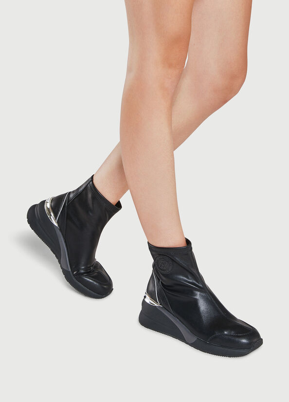 Bottines Liu Jo With Logo Femme Noir | GZR-812673