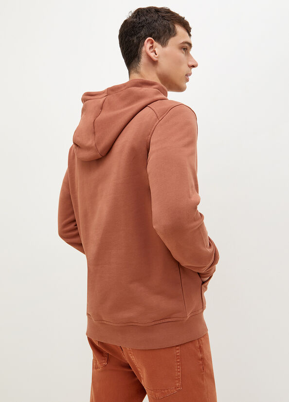 Chandails Liu Jo 1995 Logo Hoodie Homme Marron | PBG-829015