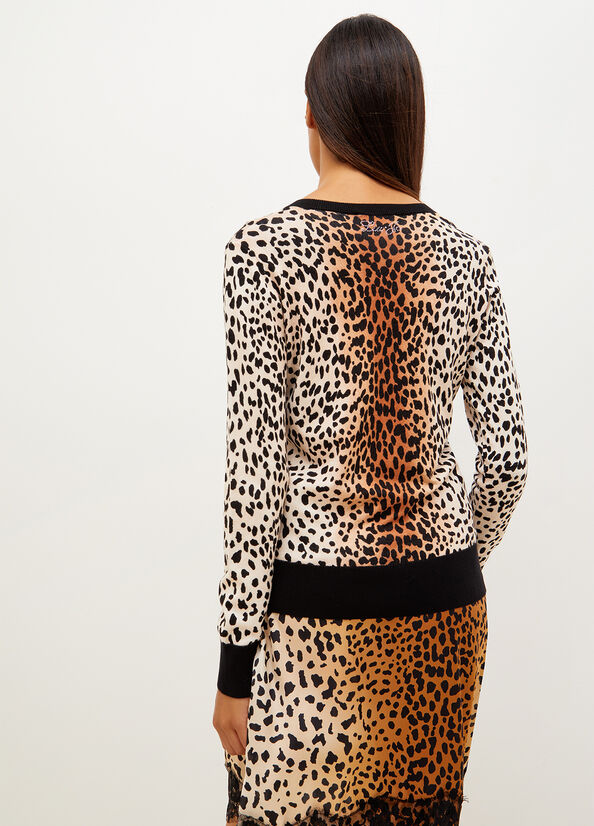 Chandails Liu Jo Animal Print Femme Noir | FNI-037126