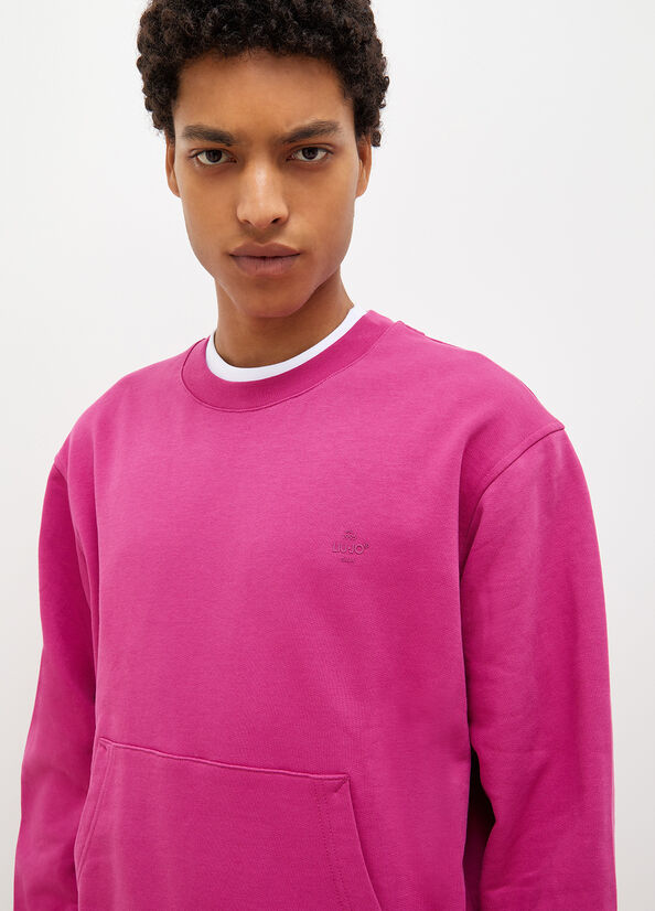 Chandails Liu Jo Crew Neck Homme Fushia | DPJ-653279