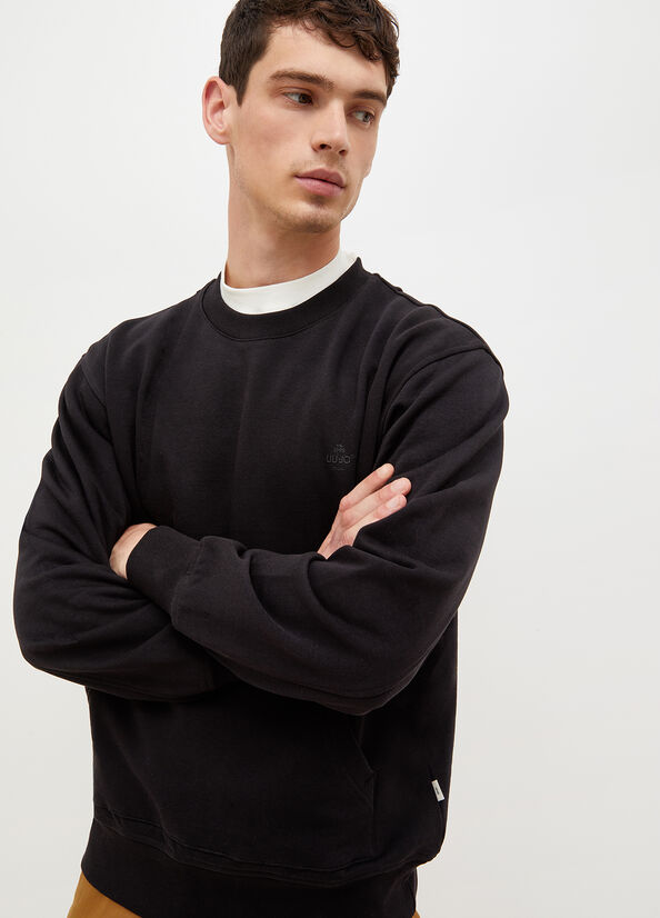 Chandails Liu Jo Crew Neck Homme Noir | VRQ-431208