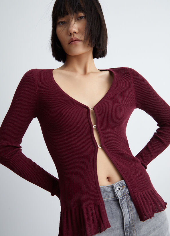 Chandails Liu Jo Eco-Friendly Cardigan Femme Rouge Foncé | EUQ-365089