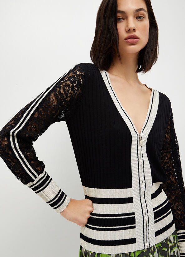 Chandails Liu Jo Eco-Friendly Cardigan Femme Noir | GPS-362084