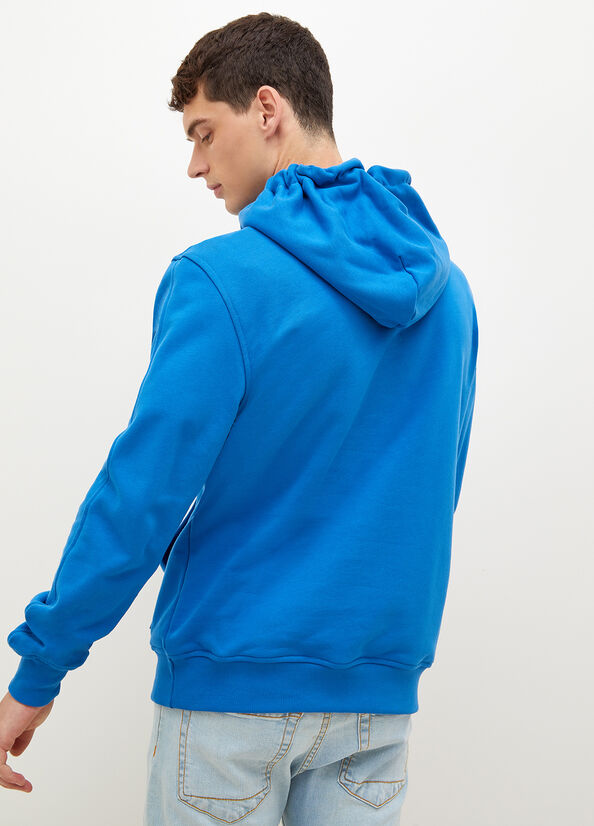 Chandails Liu Jo Logo Hoodie Homme Bleu Royal Bleu | QOB-679043