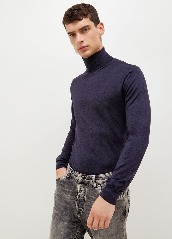 Chandails Liu Jo Pure Turtleneck Homme Bleu Foncé | VZU-247586