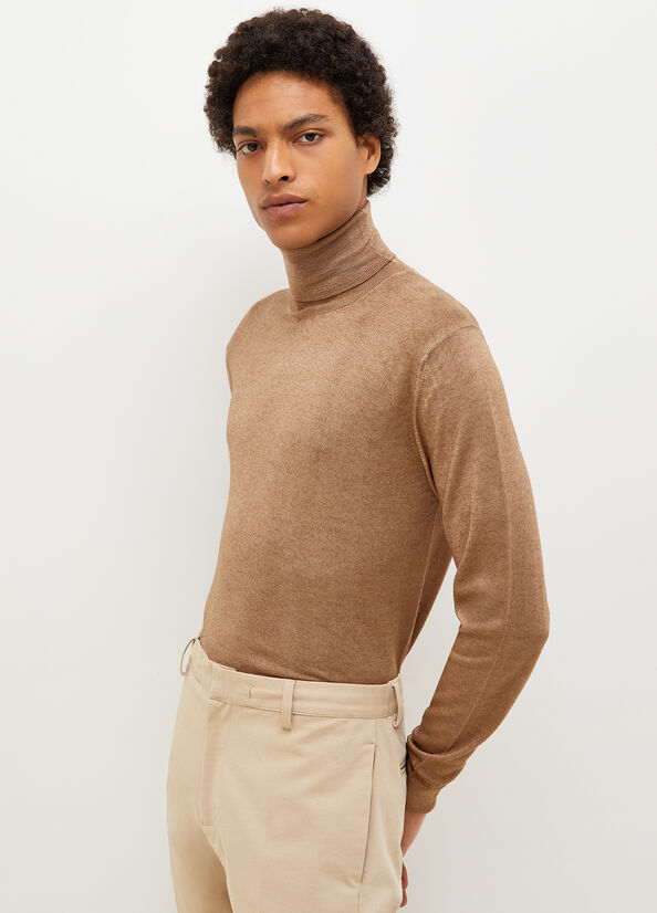 Chandails Liu Jo Pure Turtleneck Homme Marron | IBF-423501