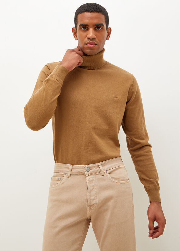 Chandails Liu Jo Turtleneck In Coton Homme Marron | BEV-276159