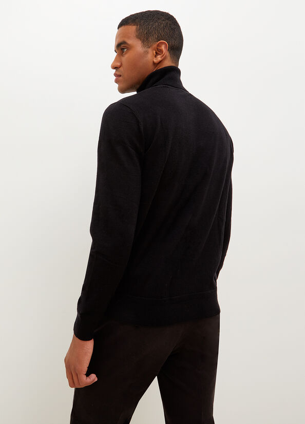 Chandails Liu Jo Turtleneck In Coton Homme Noir | YIK-869140