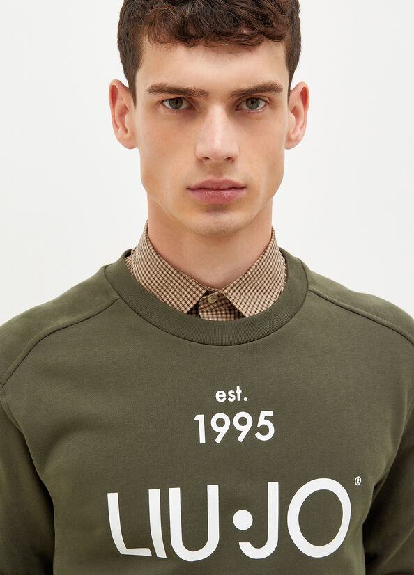 Chandails Liu Jo With Logo 1995 Homme Vert | UBJ-276389