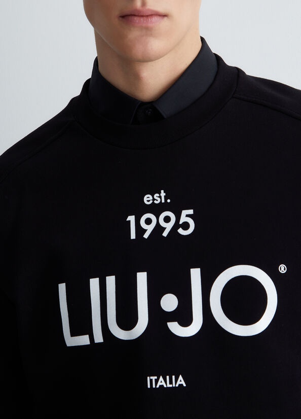 Chandails Liu Jo With Logo Homme Noir | RXK-976534