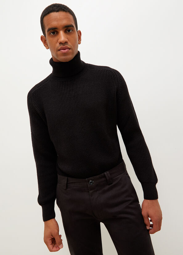 Chandails Liu Jo Woollen Turtleneck Homme Noir | CFB-291768