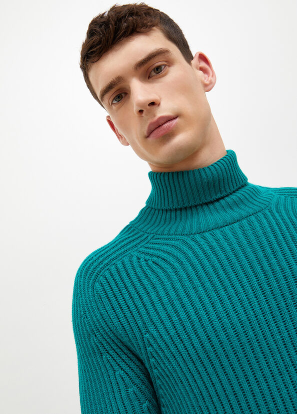 Chandails Liu Jo Woollen Turtleneck Homme Vert | OFE-024173