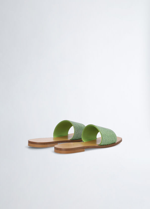 Chaussures Plates Liu Jo With Gemstones Femme Vert Clair | VKL-089361