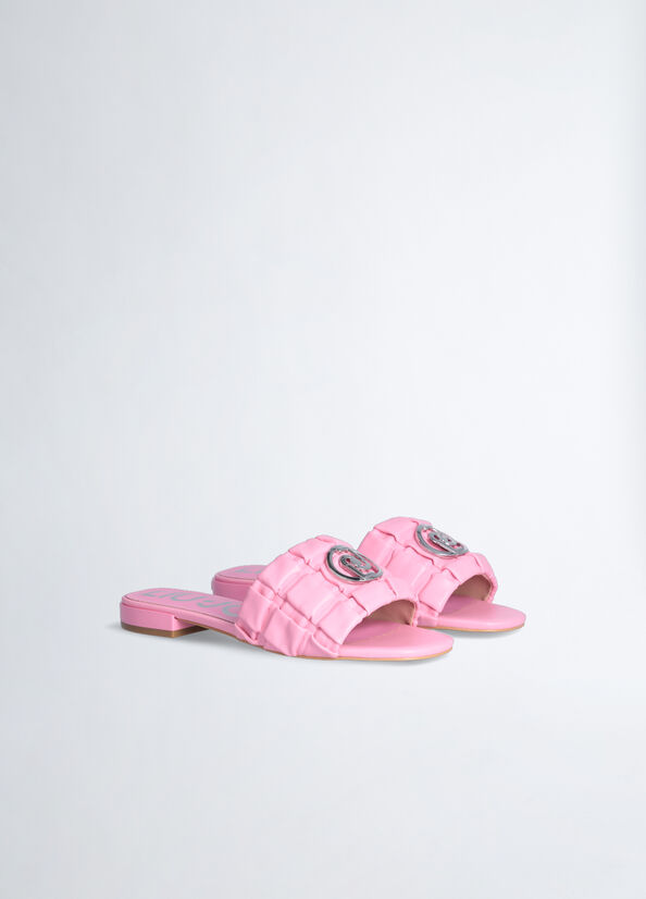 Chaussures Plates Liu Jo With Logo Femme Rose | RNZ-132054