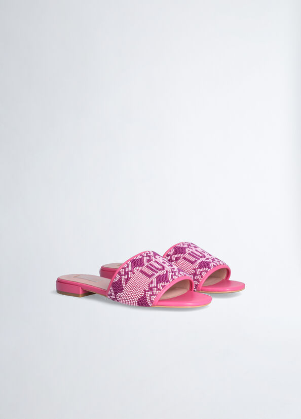 Chaussures Plates Liu Jo With Monogram Logo Femme Fushia | QZV-392816