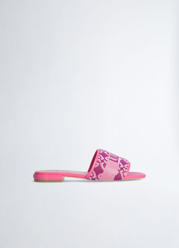 Chaussures Plates Liu Jo With Monogram Logo Femme Fushia | QZV-392816