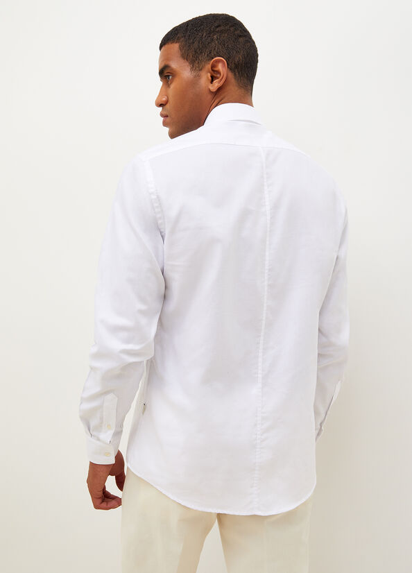 Chemises Liu Jo Button Down With Embroidery Detail Homme Blanche | BRP-897561