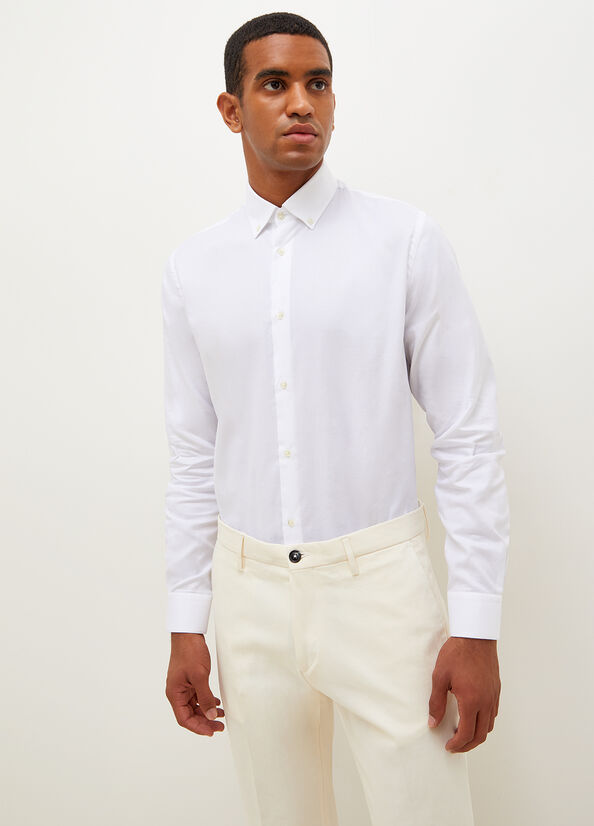 Chemises Liu Jo Button Down With Embroidery Detail Homme Blanche | BRP-897561