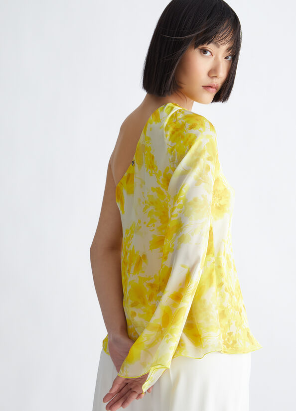 Chemises Liu Jo Floral Blouse Femme Jaune | WUZ-947231